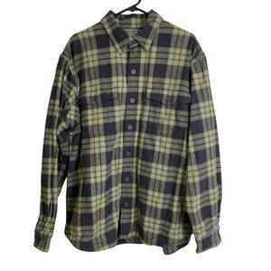 Duluth Trading Co Shacket Mens Flapjack Fleece-lined Flannel Shirt Jacket Large